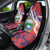 Costa Rica Car Seat Cover Coat of Arms Hibiscus Pattern - Wonder Print Shop