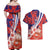 Costa Rica Couples Matching Off Shoulder Maxi Dress and Hawaiian Shirt Coat of Arms Hibiscus Pattern - Wonder Print Shop