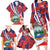 Costa Rica Family Matching Long Sleeve Bodycon Dress and Hawaiian Shirt Coat of Arms Hibiscus Pattern - Wonder Print Shop