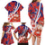 Costa Rica Family Matching Long Sleeve Bodycon Dress and Hawaiian Shirt Coat of Arms Hibiscus Pattern - Wonder Print Shop