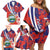 Costa Rica Family Matching Off Shoulder Short Dress and Hawaiian Shirt Coat of Arms Hibiscus Pattern - Wonder Print Shop