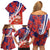 Costa Rica Family Matching Off Shoulder Short Dress and Hawaiian Shirt Coat of Arms Hibiscus Pattern - Wonder Print Shop