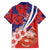 Costa Rica Family Matching Off Shoulder Short Dress and Hawaiian Shirt Coat of Arms Hibiscus Pattern - Wonder Print Shop