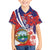 Costa Rica Family Matching Puletasi and Hawaiian Shirt Coat of Arms Hibiscus Pattern - Wonder Print Shop