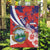 Costa Rica Garden Flag Coat of Arms Hibiscus Pattern - Wonder Print Shop