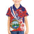 Costa Rica Hawaiian Shirt Coat of Arms Hibiscus Pattern - Wonder Print Shop