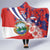 Costa Rica Hooded Blanket Coat of Arms Hibiscus Pattern