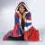 Costa Rica Hooded Blanket Coat of Arms Hibiscus Pattern