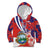 Costa Rica Kid Hoodie Coat of Arms Hibiscus Pattern - Wonder Print Shop