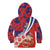 Costa Rica Kid Hoodie Coat of Arms Hibiscus Pattern - Wonder Print Shop