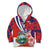 Costa Rica Kid Hoodie Coat of Arms Hibiscus Pattern - Wonder Print Shop