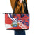 Costa Rica Leather Tote Bag Coat of Arms Hibiscus Pattern - Wonder Print Shop