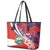 Costa Rica Leather Tote Bag Coat of Arms Hibiscus Pattern - Wonder Print Shop