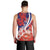 Costa Rica Men Tank Top Coat of Arms Hibiscus Pattern - Wonder Print Shop