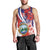 Costa Rica Men Tank Top Coat of Arms Hibiscus Pattern - Wonder Print Shop