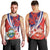 Costa Rica Men Tank Top Coat of Arms Hibiscus Pattern - Wonder Print Shop