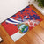 Costa Rica Rubber Doormat Coat of Arms Hibiscus Pattern - Wonder Print Shop