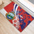 Costa Rica Rubber Doormat Coat of Arms Hibiscus Pattern - Wonder Print Shop