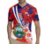 Costa Rica Rugby Jersey Coat of Arms Hibiscus Pattern - Wonder Print Shop