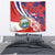 Costa Rica Tapestry Coat of Arms Hibiscus Pattern - Wonder Print Shop