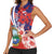 Costa Rica Women Sleeveless Polo Shirt Coat of Arms Hibiscus Pattern - Wonder Print Shop