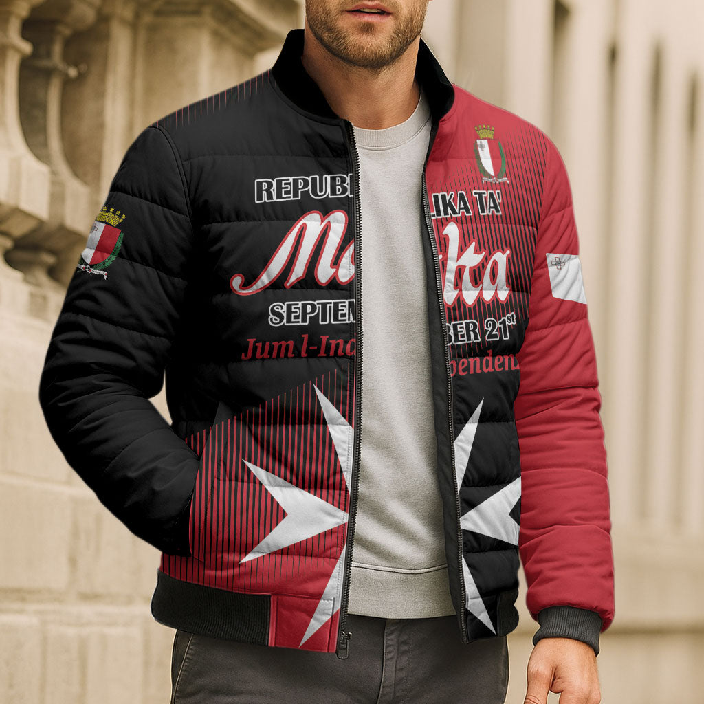 Personalised Malta Jum l-Indipendenza Bomber Puffer Jacket September 21st