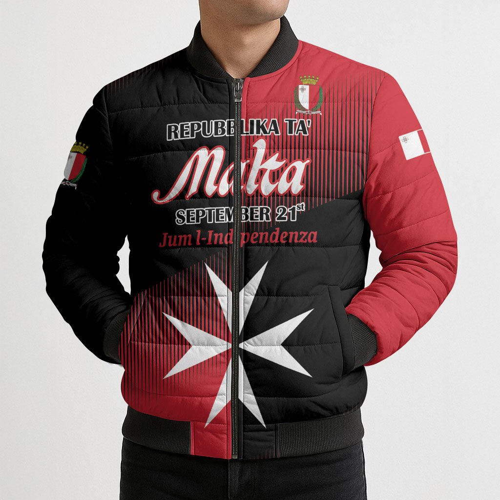 Personalised Malta Jum l-Indipendenza Bomber Puffer Jacket September 21st