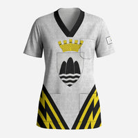 Personalised Malta Gozo Island Scrub Top Flag Inspired