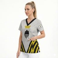 Personalised Malta Gozo Island Scrub Top Flag Inspired