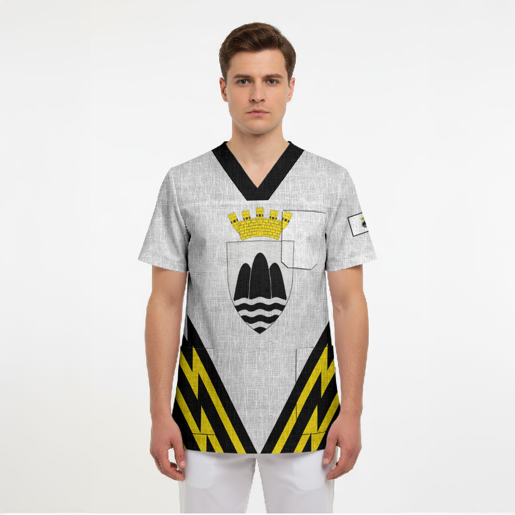 Personalised Malta Gozo Island Scrub Top Flag Inspired
