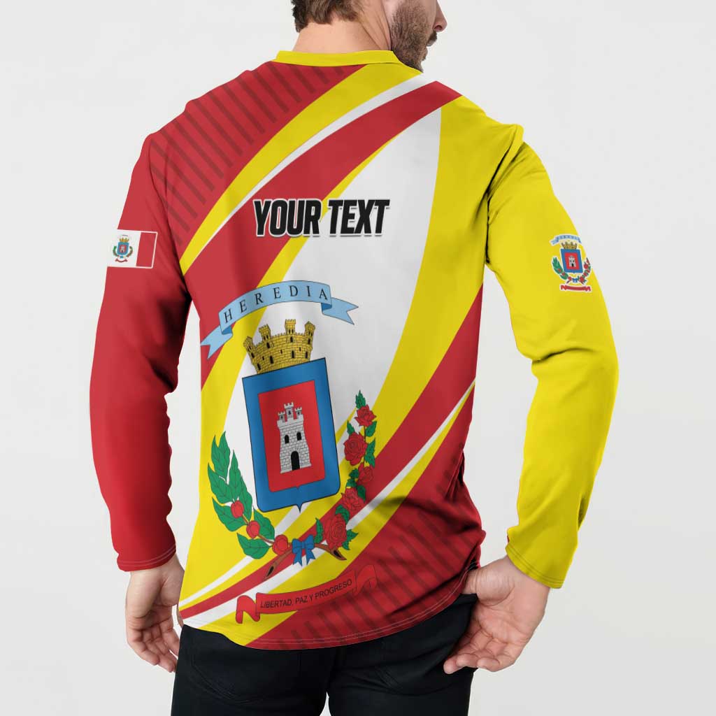 Personalized Costa Rica Heredia Province Button Sweatshirt - Wonder Print Shop