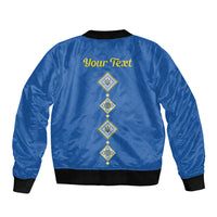 Personalised Ukrainian Tryzub Pattern Sleeve Zip Bomber Jacket