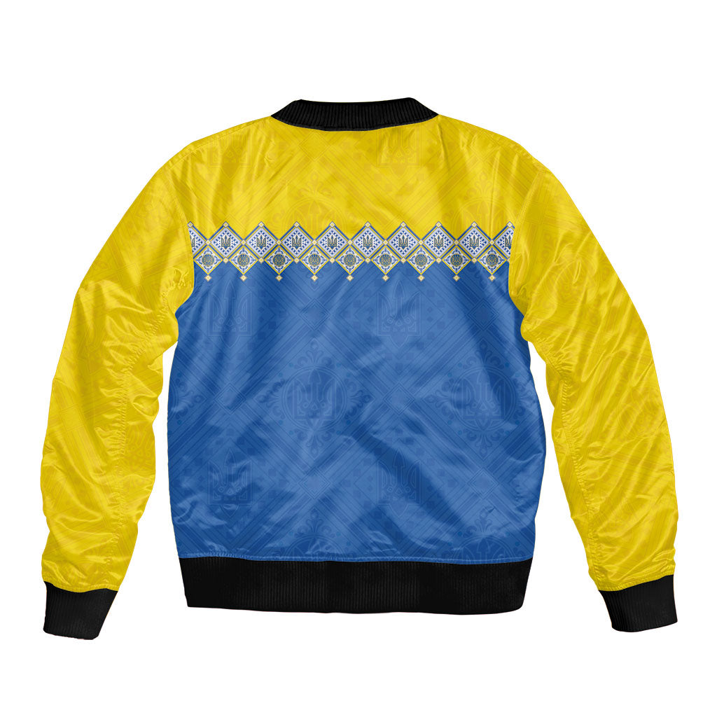 Ukraine Trident Symbol Bomber Jacket Ukrainian Flag Inspired