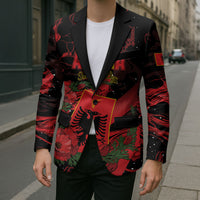 Personalised Albania Red Poppy Blazer Happy Independence Day