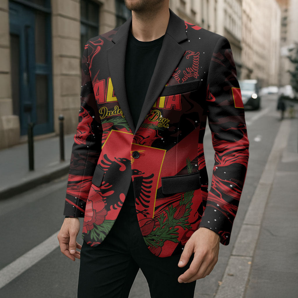 Personalised Albania Red Poppy Blazer Happy Independence Day