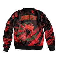 Personalised Albania Red Poppy Bomber Jacket Happy Independence Day