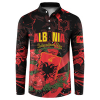 Personalised Albania Red Poppy Button Sweatshirt Happy Independence Day