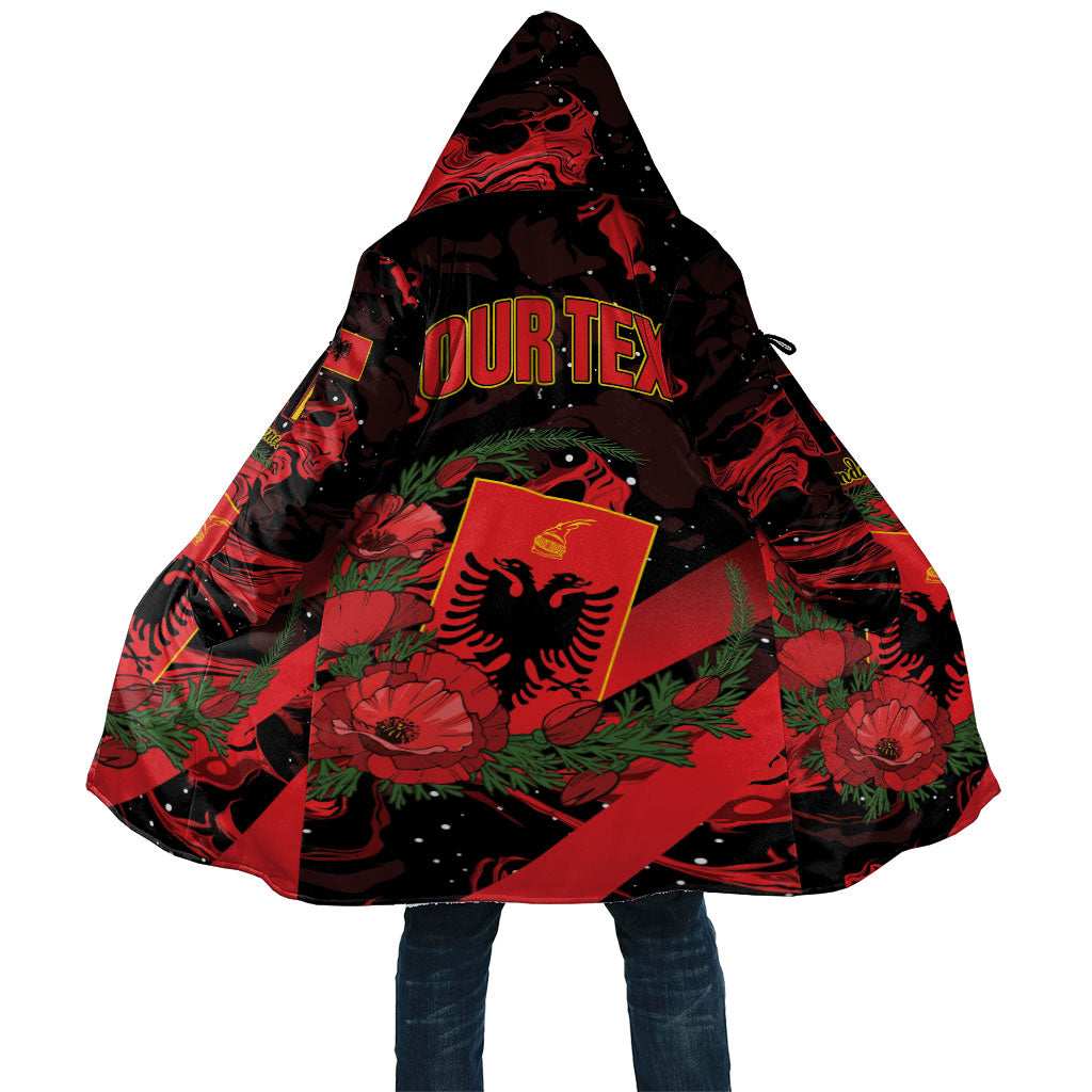 Personalised Albania Red Poppy Cloak Happy Independence Day