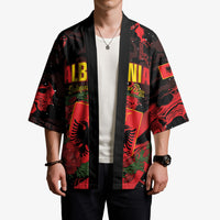 Personalised Albania Red Poppy Kimono Happy Independence Day