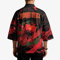 Personalised Albania Red Poppy Kimono Happy Independence Day
