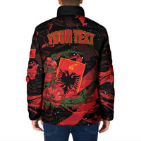 Personalised Albania Red Poppy Padded Jacket Happy Independence Day