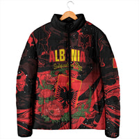 Personalised Albania Red Poppy Padded Jacket Happy Independence Day