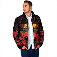 Personalised Albania Red Poppy Padded Jacket Happy Independence Day
