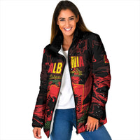 Personalised Albania Red Poppy Padded Jacket Happy Independence Day