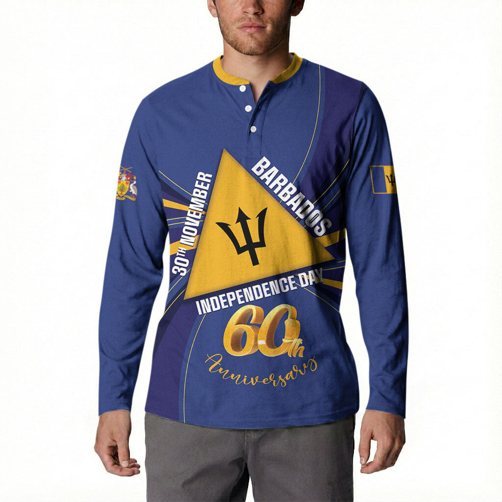 Barbados 60th Anniversary Button Sweatshirt Happy Independence Day