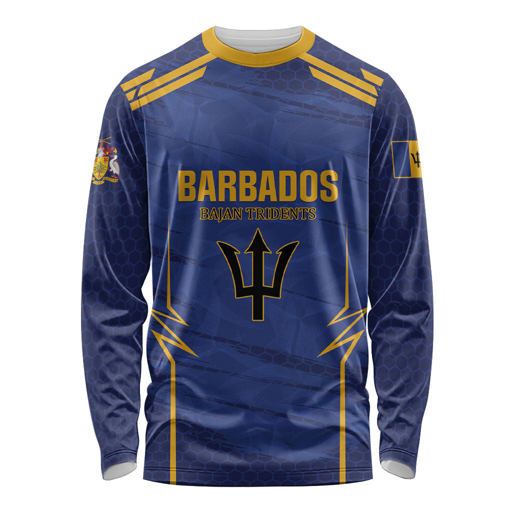 Custom Barbados 2026 Football Long Sleeve Shirt Bajan Tridents Go Champions