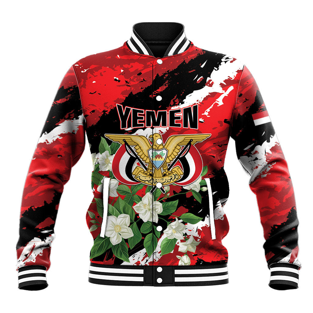 Personalized Yemen Jasmine Baseball Jacket Happy Independence Day