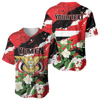 Personalized Yemen Jasmine Baseball Jersey Happy Independence Day