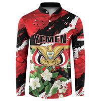 Personalized Yemen Jasmine Button Sweatshirt Happy Independence Day