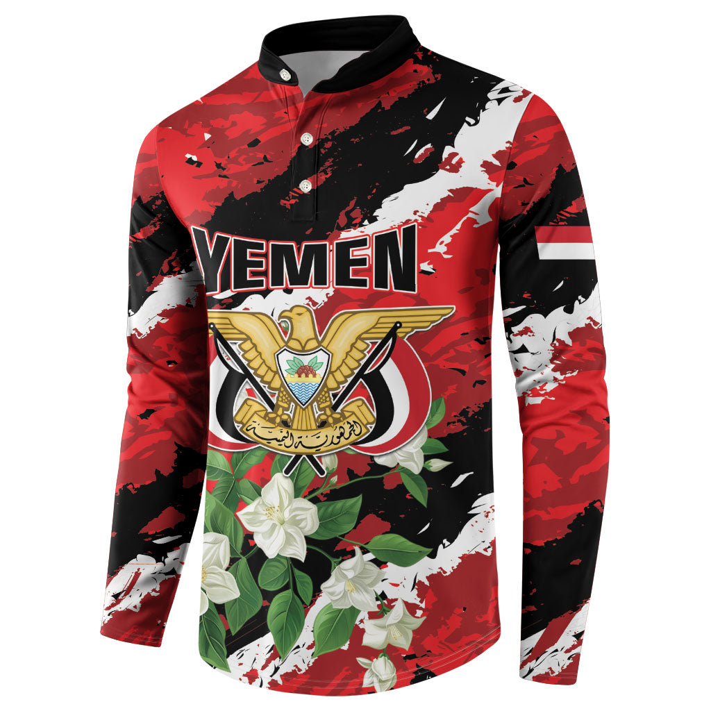 Personalized Yemen Jasmine Button Sweatshirt Happy Independence Day